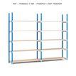 3660141140286-Paperflow Rang'Eco - Rack à étagère - élément suivant 5 niveaux - 100 x 200 x 34 cm--3