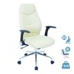 Fauteuil de bureau BRONTES - accoudoirs rabattables - appui-tête intégré - blanc