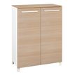 0400793751477-Rangement mi-hauteur SUNDAY - L80 x H116 x P42 - 2 portes - Chêne et blanc-P_79375147_1-0