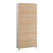 0400793751491-Armoire haute SUNDAY - L80 x H194 x P42 - 2 portes - Corps blanc - Portes chêne-P_79375149_1-0