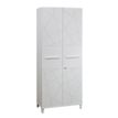 0400793751590-Armoire haute SUNDAY - L80 x H194 x P42 - 2 portes - Corps blanc - Portes grises-P_79375159_1-0