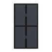 3660141932850-Armoire haute à rideaux EASY OFFICE - 110 x 204 x 41,5 cm - Corps noir - Rideaux et poignée anthracit--1