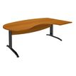 Bureau compact manager retour à droite IDRA - 200 cm - Pied anthracite - Merisier (Pieds de renfort obligatoire à rajouter - non inclus)