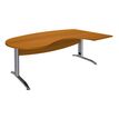 Bureau compact manager retour à droite IDRA - 200 cm - Pied alu - Merisier (Pieds de renfort obligatoire à rajouter - non inclus)