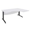 2012348122342-Bureau compact à droite IDRA - L160 cm - Pieds anthracite - plateau Blanc perle (Pieds de renfort obligato-P_79376956_1-0