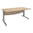 Bureau droit IDRA - L80 cm - Pieds alu - plateau imitation Chêne clair