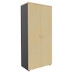 3253310174658-Armoire haute IDRA/DUAL - H180 x L80 x P47 - 2 portes - Corps anthracite - Portes et dessus imitation h--0
