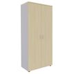 3253310174726-Armoire haute IDRA/DUAL - H180 x L80 x P47 - 2 portes - Corps alu - Portes et dessus imitation Erable--0