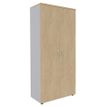 3253310174627-Armoire haute IDRA/DUAL - H180 x L80 x P47 - 2 portes - Corps alu - Portes et dessus imitation Chêne C--0