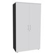 Armoire haute IDRA/DUAL - H180 x L80 x P47 - 2 portes - Corps anthracite - Portes et dessus blanc perle