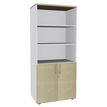 2012348123622-Bibliothèque IDRA/DUAL  avec 2 portes basses - L80 x H180 x P47 - Corps blanc - Portes et -P_79377084_1-0