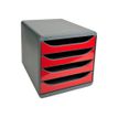 9002493424463-Exacompta BigBox - Module de classement 4 tiroirs - noir/rouge carmin-P_79381579_2-1