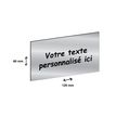 Plaque personnalisée avec votre texte - 120 x 60 mm - argentée - adhésivée prête à poser