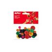 8410782134817-Apli - 30 Boutons artisanaux - bleu, jaune, rouge, vert, orange, rose - bois-P_79386520_1-0