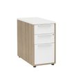 Caisson bout de bureau ARPE - Profondeur 80 cm - 3 tiroirs - Blanc