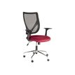 3760185026765-Fauteuil de bureau - KONAKRY - Accoudoirs fixes - Noir et rouge bordeaux -P_79395747_1-0