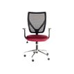 3760185026765-Fauteuil de bureau - KONAKRY - Accoudoirs fixes - Noir et rouge bordeaux -P_79395747_2-1