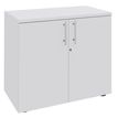 3253310132597-Armoire basse 2 Portes INEO/LEVEL/STEELY/WOODY - H72 x L80 x P47 - Corps blanc - Dessus et -P_79395820_1-0