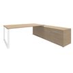 3253310146204-Bureau LOFTER Manager - L180 x P100 x H72,5 cm - console retour à droite (tiroirs) - pieds blanc - p-P_79395836_1-0