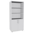 3253310147553-Armoire Bibliothèque haute INEO/LEVEL/STEELY/WOODY - Corps blanc - Portes et dessus Blanc -P_79395870_1-0