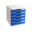 9002493023895-Exacompta Modulo - Module de classement 5 tiroirs - gris lumière/bleu-P_79397355_1-0