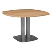 3483600219695-Table de réunion carrée SLIVER - L115 x H75 x P115 - 4 côtés courbes - Chêne fil et bl-P_79397492_1-0