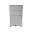 Caisson bout de bureau - 3 tiroirs - 69 x 41,6 x 74,6 cm - aluminium
