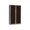 3219095800472-Armoire haute monobloc à rideaux GENERIC - 198 x 120 x 43 cm - aluminium/imitation wengé-P_79401206_1-0