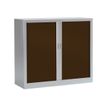 3219095805477-Armoire basse monobloc à rideaux GENERIC - 100 x 120 x 43 cm - aluminium/imitation wengé-P_79401217_1-0