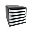 9002493423572-Exacompta BigBox Plus - Module de classement 5 tiroirs - noir/blanc brillant-P_79403129_2-1