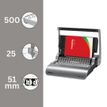 043859651252-Fellowes Quasar +500 - machine à relier / relieuse perforeuse manuelle - perfore 25 feuilles - relie 50--1