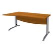 3253310150027-Bureau droit IDRA - Vague à gauche - L160 cm - Pieds alu - plateau imitation Merisier-P_79408631_1-0