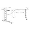 3253310150706-Bureau symétrique 120° IDRA - L185 cm - Pieds blanc - plateau Blanc perle-P_79408699_6-4