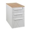 0400794088589-Caisson bout de bureau SUNDAY blanc + top L42 cm imitation Chêne - P 60 cm - 3 tiroirs-P_79408858_1-0