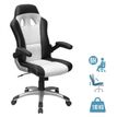 3700339876983-Fauteuil gamer RACER - accoudoirs rabattables - noir et blanc-P_79408870_1-0