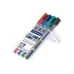 4007817186428-STAEDTLER Lumocolor duo - 4 marqueurs biseau double pointe - permanent - noir, rouge, bleu,-P_79408911_3-2