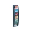 Présentoir mural Quick Fit pour documents 1/3 A4 - 5 compartiments - noir/transparent