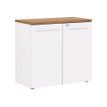 2012349338001-Rangement bas YES ! - L80 x H74 x P42 - 2 portes - Façade blanche - Dessus merisier-P_79409773_1-0