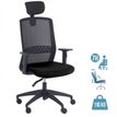 3760185028615-Fauteuil de bureau SCOTT - accoudoirs réglables - appuie-tête réglable - noir--0