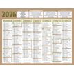 Calendrier bancaire année civile BOUCHUT "Natura Micro" 13,5 x 17,5 cm coloris beige