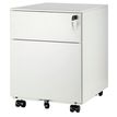 Caisson mobile métallique monobloc - H50 x L42 x P56,5 cm - 2 tiroirs - blanc