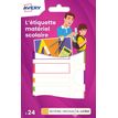 Avery - 24 Étiquettes plastifiées multi-usages blanches avec bordure fluo verte, bleue, jaune et rouge - 63 x 16 / 63 x 8 / Ø 25 mm