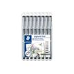 4007817309247-STAEDTLER pigment liner - Pack de 8 Feutres fins - pointes assorties - noir-P_79424316_1-2