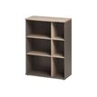 3483600784155-Bibliothèque mi-haut JAZZ+ - L80 x H112 x P39 - 6 niches - Chêne gris-P_79426216_1-0