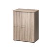 Armoire haute JAZZ+ - L80 x H112 x P48 - 3 portes - Chêne gris