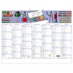 3660942047609-Calendrier illustré Ecriture - 7 mois par face - 43 x 33,5 cm - Septembre à Septembre - Exacompta--0