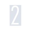 Pickup Home 3D Oslo - Étiquette autocollante 90 mm - Chiffre 2 - blanc