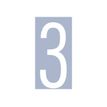 Pickup Home 3D Oslo - Étiquette autocollante 90 mm - Chiffre 3 - blanc
