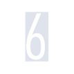 Pickup Home 3D Oslo - Étiquette autocollante 90 mm - Chiffre 6 - blanc