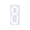 Pickup Home 3D Oslo - Étiquette autocollante 90 mm - Chiffre 8 - blanc